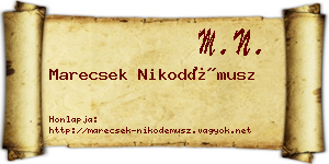 Marecsek Nikodémusz névjegykártya